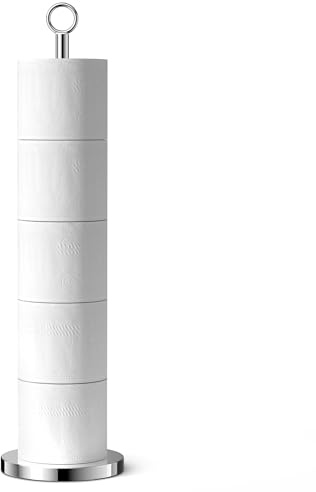 Toilet Paper Holder Stand(with Reserve Function), Free-Standing Spare Rolls Storage Holder, Stainless Steel