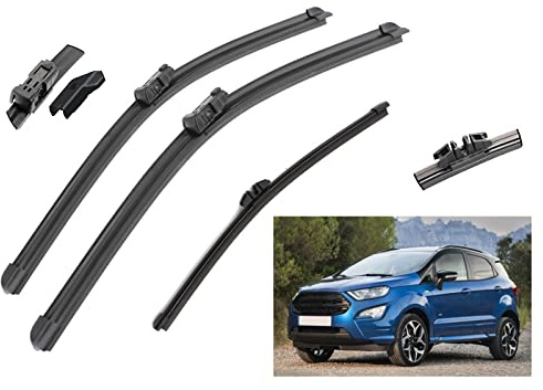 EDKAY Scheibenwischer für Ford Ecosport MK2 II 2017-2021, 22 + 16 + 11 vorne Hinten Wischerblätter, Gummi, Haken, 2 Stück
