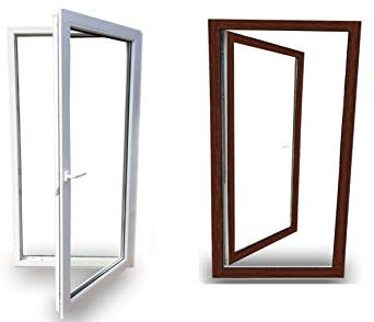 EcoLine Balkontür - Terrassentür - 2-Fach Verglasung - Farbe: innen weiß/außen mahagoni - Profil: 60 mm - BxH 700x1700 mm - DIN Rechts