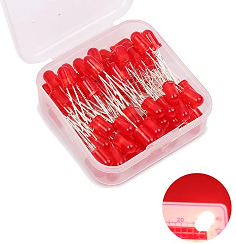 5mm LED Leuchtdiode, 80 Stück Rot LED Dioden, 5 mm LED Sortimentskits für Wissenschaftsprojekte, Schulen und Heimwerkerprojekte (5 mm 80 Stück)