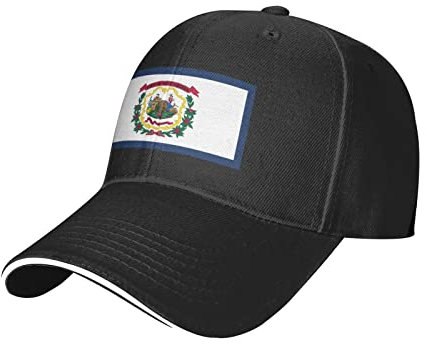 RFSHOP Flagge von West Virginia Hut für Männer Frauen Casquette, lässige Sandwich-Baseballkappen, verstellbar, atmungsaktiv, Sportmütze, schwarz, #1194, One size