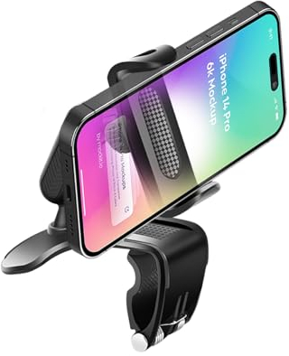 CGEAMDY Auto-Telefonhalterung, Autotelefonhalterung Mit Einstellbarer Federklemme, Handyhalterung Für Das Armaturenbrett, 360-Grad-Drehung Einstellbare Autohalterung