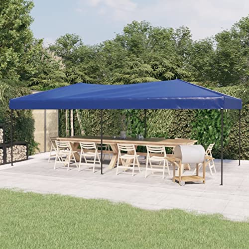 Homgoday Blue Folding Party Tent 3 x 6 m, Outdoor Furniture Tent for Privacy, Garden Balcony Awning, Outdoor Awning, Side Awning for Outdoor Terrace