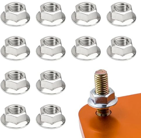 Dadi Autobloccanti con Flangia e Dentatura, 12 Pezzi Dadi Flangiati, M8 Dadi Flangiati con Dentatura di Bloccaggio, Dadi Esagonali in Acciaio Inox, per Apparecchi Elettrici, Assemblaggio Nave