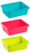Tradineur - Pack de 3 Bandejas Rectangular de hostelería - Fabricado en Polipropileno - Apta para microondas y lavavajillas - Capacidad de 1,15 litros - 6 x 19 x 14,5 cm - Color Aleatorio