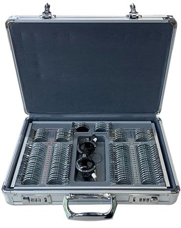 KHZKHC 104 Pieces Trial Lens Set, Lens Case Optometry Equipment, Trial Lens Case, for Vision Testing Ophthalmology Department, Optical Shop