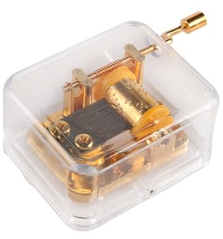 VOANZO Mini-Spieluhr mit Retro-Gravur, zum Aufziehen, transparent, mit Handkurbel, mechanisches Uhrwerk mit Handkurbel, Geburtstagsgeschenk, Exquisite Spieluhrauswahl