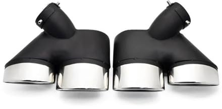 DZSLLOOI Auspuffblenden Edelstahl-Quad-Auspuffspitze Für Mercedes Für Benz W211 E240 E280 E320 E350 E430 E500 E63 E-Klasse 2002–2007 Endrohrblenden Blende