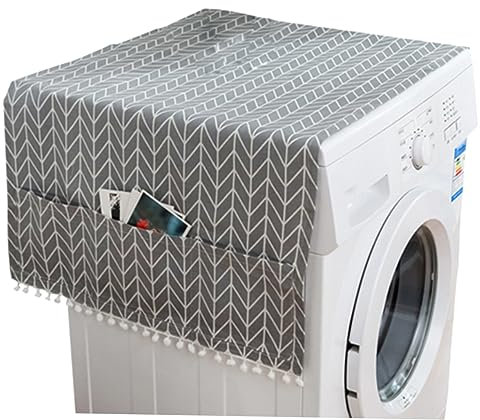 HOMSFOU Waschmaschinenabdeckung Mit Geometrischem Design Rutschfest Und Atmungsaktiv Schützt Vor Und Schmutz Für Waschmaschinen Und Kühlschränke Mit Pfeilmuster