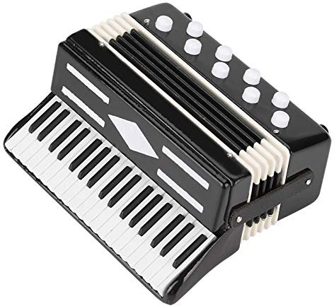 Kleines Akkordeon mit Koffer, Musikinstrument-Akkordeon-Nachbildung, Sammler-Akkordeon-Modell, Bastelornamente, Heimdekoration