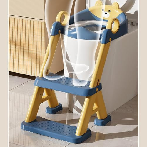 Réducteur WC Enfant, Reducteur Toilette Enfant, Siège De Toilettes Pour Bébé, Rehausseur Toilette Toilette Abattant WC Avec Reducteur, Pieds Réglables - PliageCompact