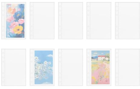 Transparente Bindertaschen – transparente Binderhüllen – nachfüllbare Umschläge für Bargeld, Organizer, Tagebuch, Fotos, Postkarten, Aufkleber, Tagebuch, Studenten, Lehrer, Schriftsteller