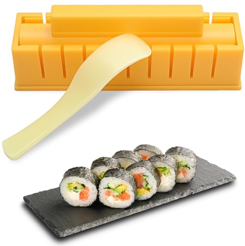 CHRI 4 Stück Sushi Maker Set zum Selber Machen DIY Sushi Roller | Form für Anfänger Einfache Version Quadrat Sushi-Maker, Leicht zu schneiden(mit Schachtel)
