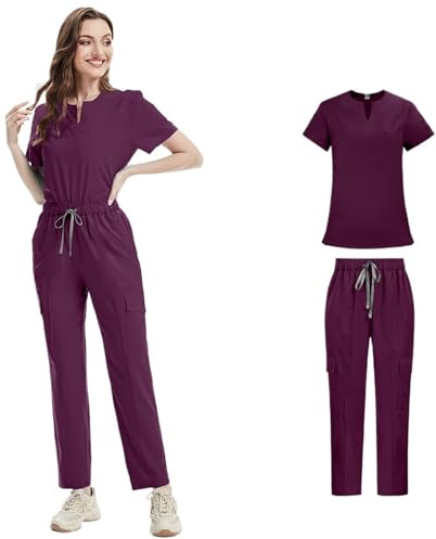 GSCLZ Uniformes médicaux, Uniforme de Gommage for Femmes, Articles Soins Infirmiers, Accessoires for infirmières, Costume Meidcal Clinique, Salon beauté, Spa(Green,L)