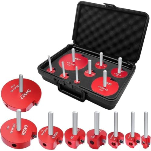 8 escariadores de montaje de tubería PPR para taladro de 1/2 pulgada, herramienta limpiadora, para tubos de PVC CPVC ABS de 0.5-4 pulgadas, aleación dura con vástago hexagonal de 3/8, rojo