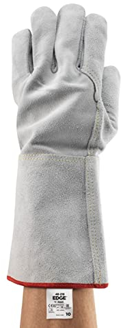 Ansell Edge 48-216 Hitzebeständige Handschuhe, Mechanik- und Chemikalien-Schutz bei industriellen Arbeiten, Arbeitshandschuh Damen Herren, Grau, Größe XL (6 Paar)