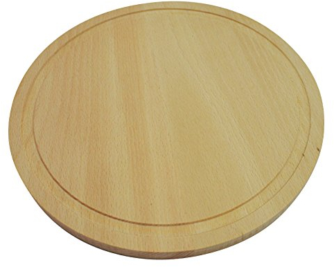 Tabla de cortar circular de madera de 25,4 cm y 25 cm, de madera maciza, redonda, lisa con línea redonda