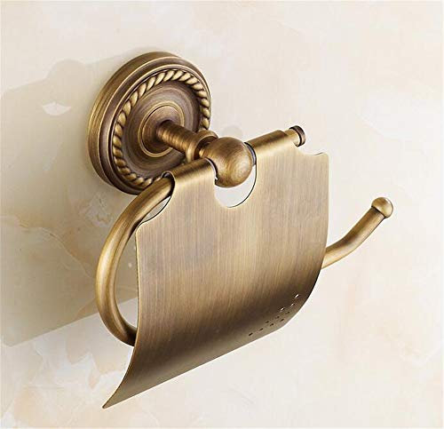 VHVCX Porte-Papier Porte-Rouleau Porte-Balais Antique Toilettes En Laiton Tissu Support Mural Salle De Bain Accessoires Wc Porte-Papier Noir, Antique