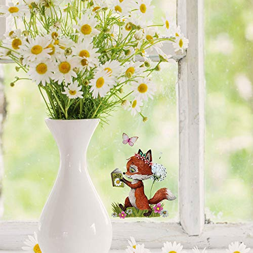 Mini-Fensterbilder Fensterbild Fuchs Hase Otter Pusteblume Angel Buch Ostern wiederverwendbar Fensterdeko bf35mini - ausgewählte Farbe: *bunt* ausgewählte Größe: *12. Fuchs mit Buch*
