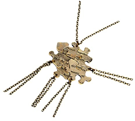 Holibanna 5 Stück Freundschaftskette 5 Puzzles immer zusammen mit je einem Schmuck Geschenkbff Anhänger personalisiertes Schmuckset Freundschaftsschmuck Freunde
