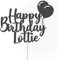 Cakeshop Personalisierte Happy Birthday Glitzer Kuchen Deko Angepasste Farbe jeder Name & jedes Alter Kuchen Dekoration für Geburtstag Party (Schwarz)