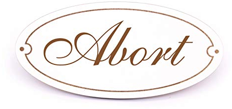 Abort Schild Türschild Oval - selbstklebend Toilettenschild WC 15x7cm | Dekolando