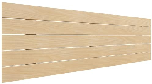 DHOME Recyceltes MDF Holz Kopfteil im Palettenstil Horizontales Bed Pallets Beschläge inklusive (135x46 Pallet 5, Naturholz)