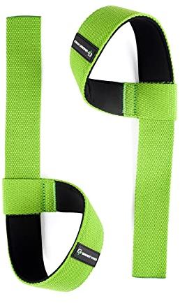 Gradient Fitness Handschlaufen zum Gewichtheben (2er-Pack) | Weiche, mit Neopren gepolsterte 20-Zoll-Gurte. Reduziert das Verletzungsrisiko beim Gewichtheben und Bodybuilding (Grün)