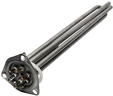 JINGERL 201SUS Triangle Flange Heating Tube Electric Water Heater Heating Element for Dishwasher, Water Tank (Color : 380V, Size : 305mm 9KW)