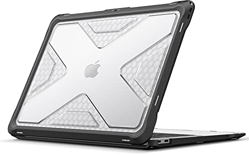 FINTIE Protettiva Custodia Compatibile con MacBook Air 13 A2337 M1/A2179/A1932 (2020 & 2019 & 2018), Antiurto Robusto Case Rigido con Paraurti in TPU per MacBook Air 13, Nero