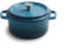 SkadMan Casserole 22cm en Fonte Bleu émail d'émail bouleversier Multifonctions Pot de cocotte de Casserole et de ragoût Convient à la Maison Cuisine de Restaurant etc.