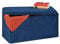 Relaxdays Sitzbank mit Stauraum, Samtbezug, 80 L, Flur, Wohnzimmer, gepolstert, faltbar, Truhenbank, 38x77x39 cm, blau