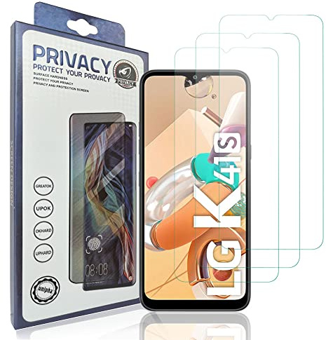 klyeu Protector de Pantalla para LG K41S, 9H Dureza Cristal Templado móviles película blindada HD película protectora 3 Piezas