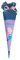 Glückspilz Schultüte mit Namen personalisiert, Meerjungfrau, Zuckertüte Nixe aus Stoff genäht, lila/blau