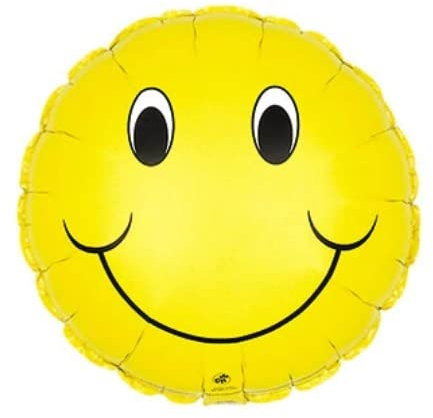 45,7 cm Helium-Folienballon Lächeln Gesicht Gelb für Party Dekoration (einzeln)