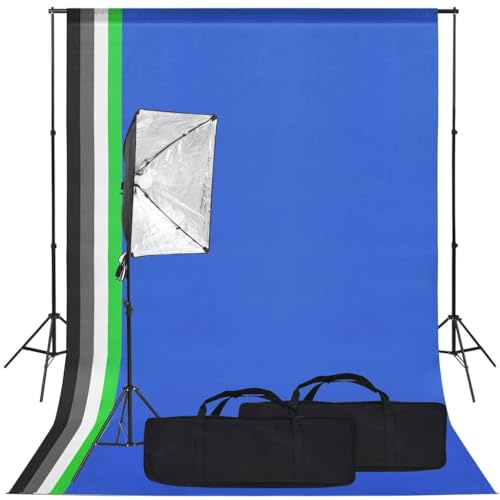 vidaXL Fotostudio-Set mit Softbox und Hintergrund, Fotostudio Set, Studio Set, Fotostudio Softbox, Fotografie Set, Fotostudio Beleuchtung