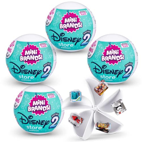 5 SURPRISE Mini Brands Disney Store Serie 2 Überraschungskapsel (4er Pack)