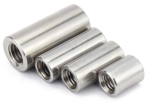 BOUACOUA Manicotto Filettato M12, Manicotti Filettati Rotondi, Dadi di Accoppiamento Tondi M12x18x50 mm (1 Pezzi)