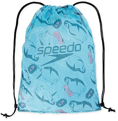 Speedo Bedruckte XU Netztasche mit Kordelzug, Blau/Rosa, 35 Liter, Adriatic Teal Pink