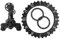Akozon Wanduhr, 3D, modern, große Wand, drehbar, mechanischer Kalender, Rad, schwarz, Steampunk (schwarz)