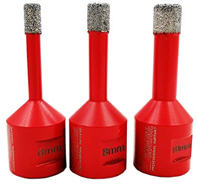 SHDIATOOL Foret à carotter diamanté - Diamètre 6/8/10 mm - Filetage M14 - Soudé sous vide - Pour béton, granit, marbre, porcelaine, carrelage, maçonnerie, brique