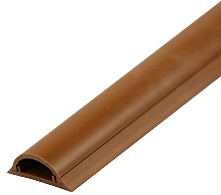 OURECO Condotto Filo Di Terra Invisibile,Protezicavo,Coperchio Cavo Semicircolare,Condotto Filo Autoadesivo,Ispessito,Anti-Calpestio,Isolante e Ignifugo,Lungo 1 M(Marrone)