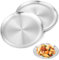 ZSMJAER 2 Piezas Bandeja Redonda,Bandeja Decorativa Redonda de Acero Inoxidable para Fruta,Pasteles,cosméticos,Plateada,30CM