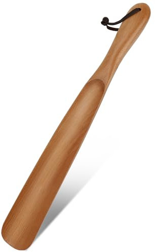 ZOMAKE Chausse Pied Bois 38cm - Chausse Pieds Long Manche pour Hommes Femmes Enfants Grand Longueur Chausse-pied en Bois Support,Chausse Pied Rigolo de Stable(Couleur bois brut)