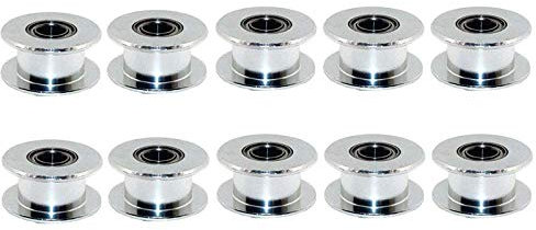 Malloy GT2 20 Zahnlose Bohrung 5 Mm Aluminium Zahnriemen Umlenkrolle für 3D-Drucker 6 Mm Breite Zahnriemen (Packung mit 10 StüCk), 399208