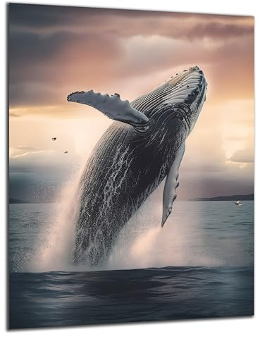 DARO Design - Wand-Bild 6mm HDF 40x30 cm Unterwasser Wal Orca - Wand-Deko Bilder Wohnzimmer