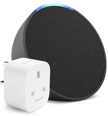 Echo Pop | Charcoal + Meross Matter Smart Plug, Works with Alexa - Smart Home Starter Kit