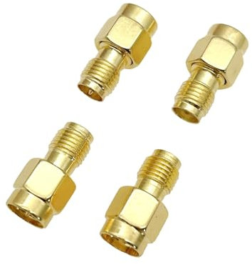 JZK 2 Satz SMA/RP-SMA-Stecker auf RP-SMA/SMA-Buchse RF-Koaxial-Adapter-Konverter-Anschluss für UHF-RF-Router