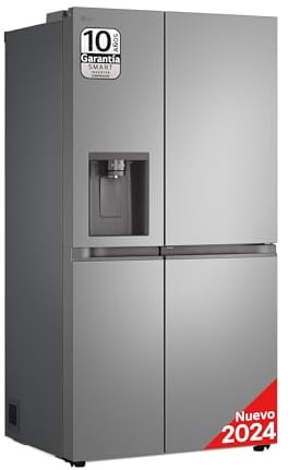 LG Electronics GSJC41PYPE Side by Side Kühlschrank mit Door-in-Door Funktion|kein Festwasseranschluss nötig | Modern Flat Door | Prime Silver