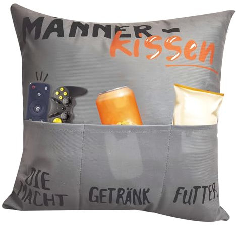 TOATELU Sofakissenhülle für Männer Papa: 2 Stück Grau Zierkissenbezug, Kissenbezug aus Polyester Mit Taschen, Lustige Dekokissenhülle, Geschenk zum Geburtstag Vatertag